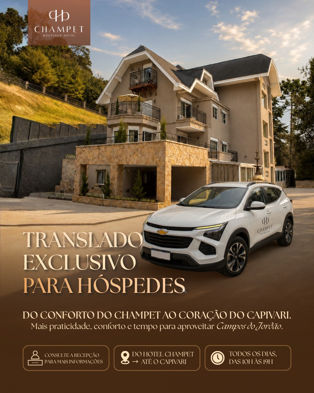 Translado exclusivo para hóspedes